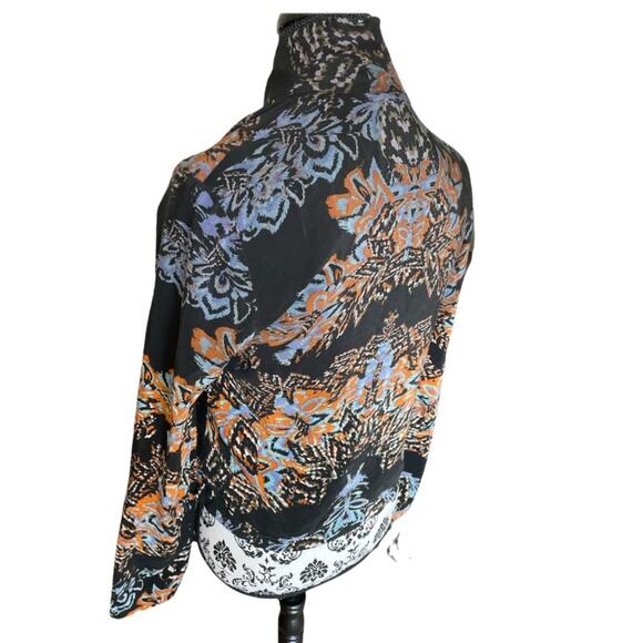 Twelfth Street by Cynthia Vincent Abstract Floral Silk Cardigan Small - Picture 3 of 13